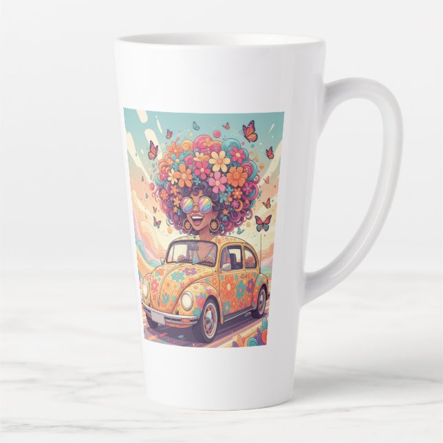 Flower Power Ride Latte Mug (Right)