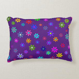Flower Power Shower - coloured pattern 1 Accent Pillow