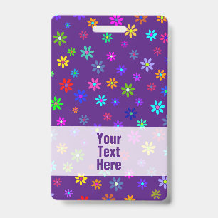 Flower Power Shower - coloured pattern 1 Badge
