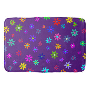 Flower Power Shower - coloured pattern 1 Bath Mat