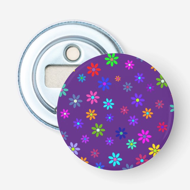 Flower Power Shower - coloured pattern 1 Bottle Opener (Front)