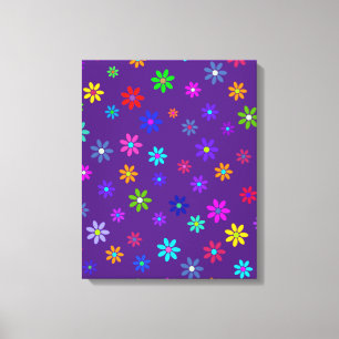 Flower Power Shower - coloured pattern 1 Canvas Print