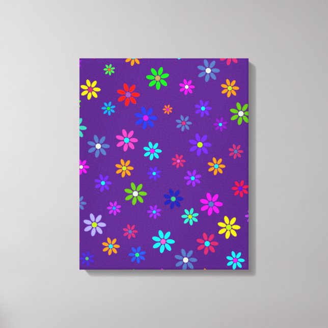 Flower Power Shower - coloured pattern 1 Canvas Print (Front)