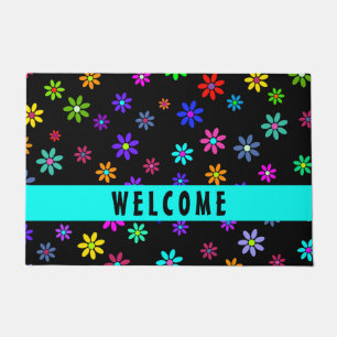 Flower Power Shower - coloured pattern 1 Doormat
