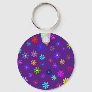 Flower Power Shower - coloured pattern 1 Keychain
