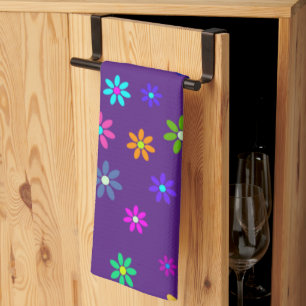 Flower Power Shower - coloured pattern 1 Kitchen Towel