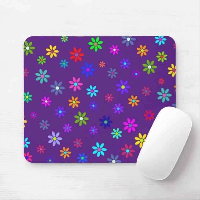 Flower Power Shower - coloured pattern 1 Mouse Pad (With Mouse)