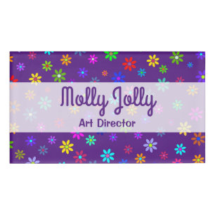 Flower Power Shower - coloured pattern 1 Name Tag