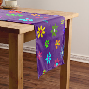 Flower Power Shower - coloured pattern 1 Short Table Runner