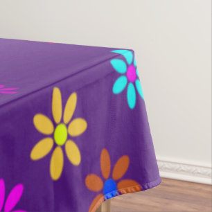 Flower Power Shower - coloured pattern 1 Tablecloth