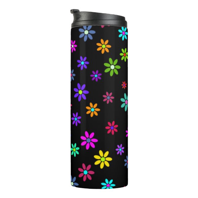 Flower Power Shower - coloured pattern 1 Thermal Tumbler (Rotated Right)