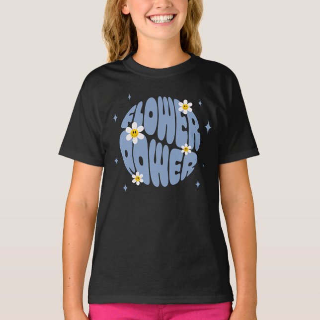 Flower Power Slogan T-Shirt (Front)
