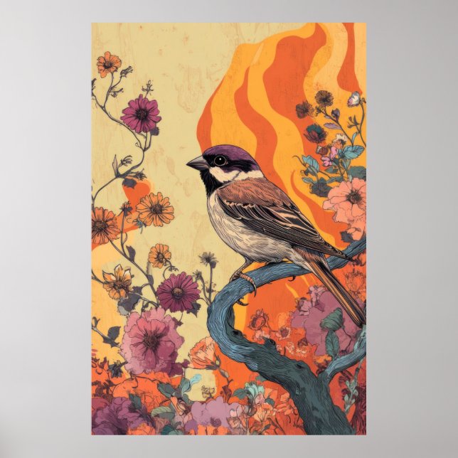 Flower Power Sparrow Poster (Front)