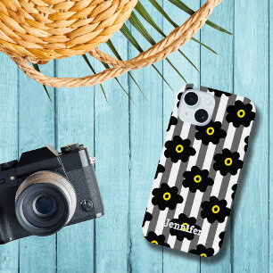Flower Power Stripes Personnaliser le Coque iphone