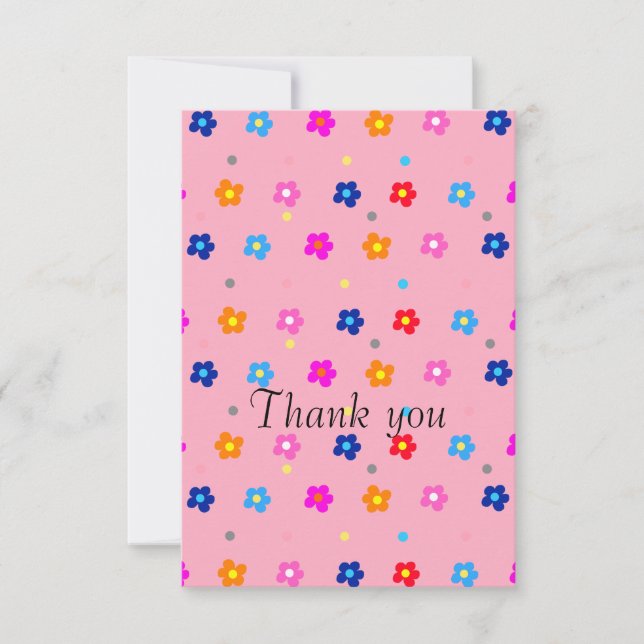 Flower Power Thank You Card (Front)