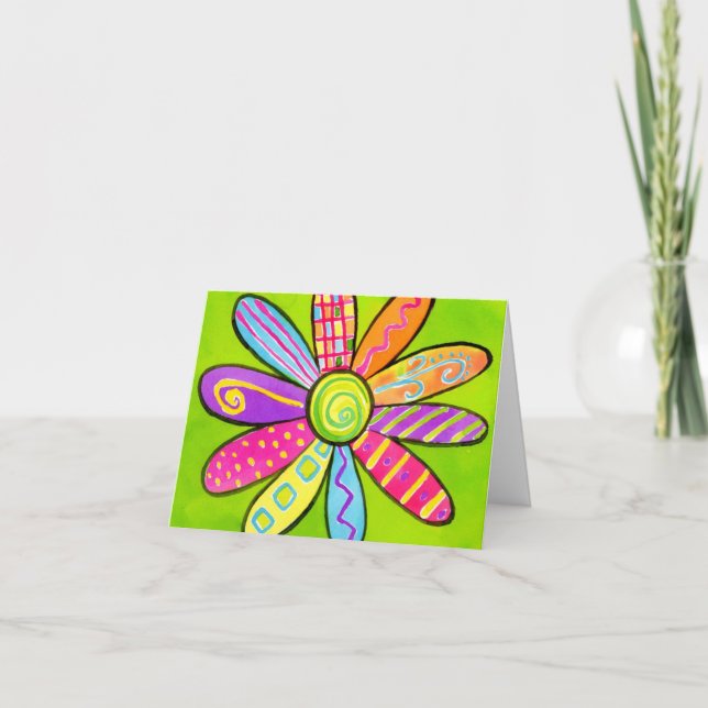 Flower Power Thank You Card (Front)
