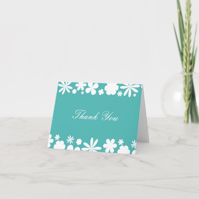 Flower Power Thank You Note Card (Front)