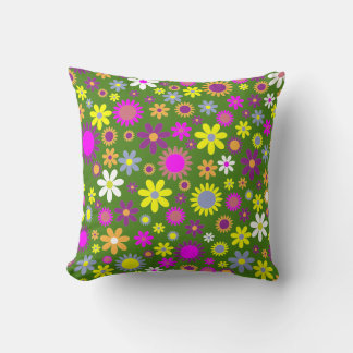 Flower Power Throw Pillow