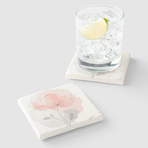 Flower Power Untersetzter Marmor Stone Coaster