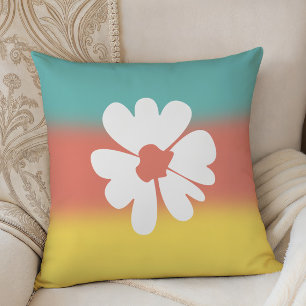 Flower Power Vibrant Dorm Room Decor, Throw Pillow