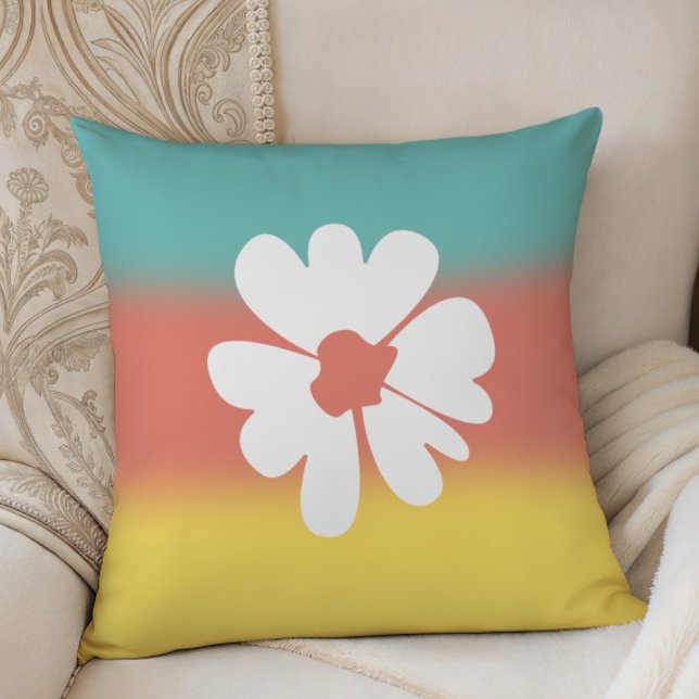 Flower Power Vibrant Dorm Room Decor, Throw Pillow (Creator Uploaded)