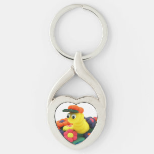 Flower Power Werm  Keychain