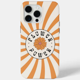 Flower Power with Psychedelic Orange Rays iPhone 15 Pro Max Case