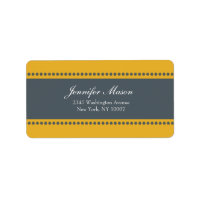 Flower power - yellow and grey address labels