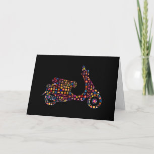 Flower Powered Motor-Scooter Motorcycle Card