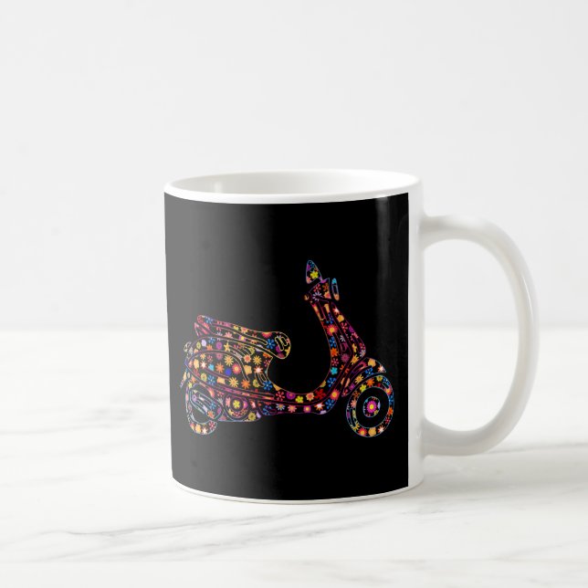 Flower Powered Motor-Scooter Motorcycle Coffee Mug (Right)