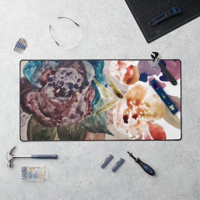 Flower Princess Blush Pink Pastel Watercolor Desk Mat (Workstation)