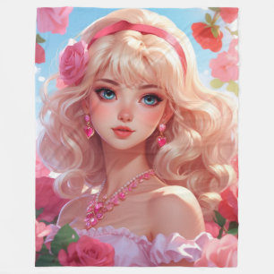 Flower princess  fleece blanket