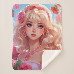 Flower princess  sherpa blanket
