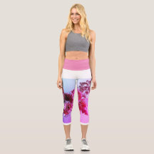 Flower print high waisted girl capri