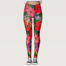 Flower Print Leggings for Women