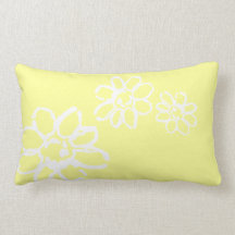 Flower prints on yellow lumbar pillow