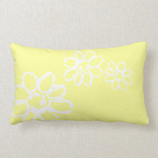 Flower prints on yellow lumbar pillow