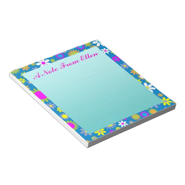 Flower Profusion Blue Notepad (Angled)