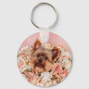 Flower pup keychain