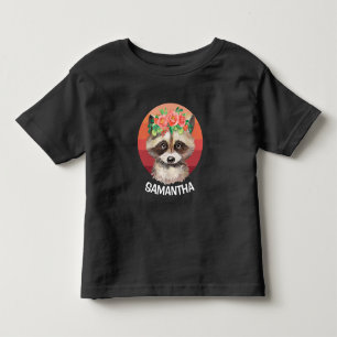 Flower Racoon Sunset Personalize Toddler T-shirt
