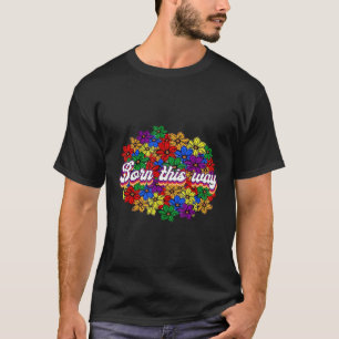Flower Rainbow Flag Proud Lesbian Gay LGBT LGBTQ P T-Shirt