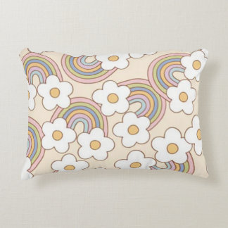 Flower Rainbows Accent Pillow
