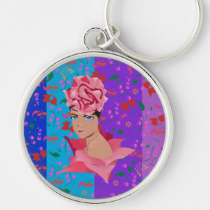 Flower Renewal Bright Floral Girl Keychain