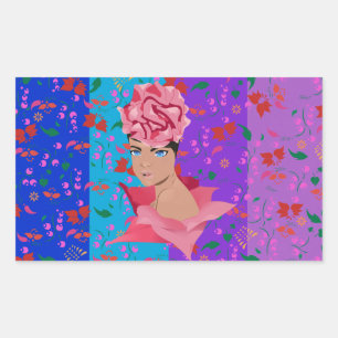 Flower Renewal Bright Floral Girl Sticker