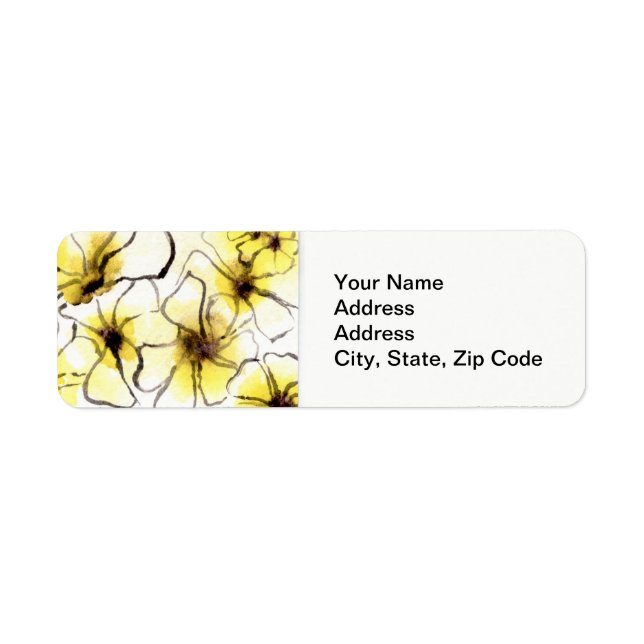 Flower Return Address Label  Freaky Floral Series. (Front)