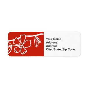 Flower Return Address Label , line floral pansy .