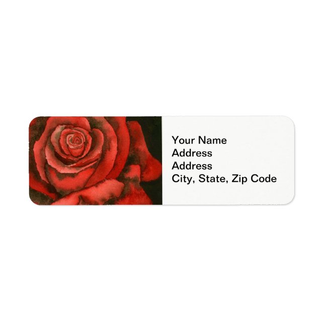 Flower Return Address Label, rose (Front)