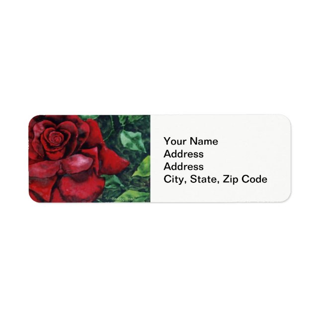 Flower Return Address Label, rose (Front)