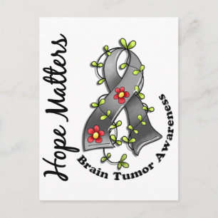 Flower Ribbon 4 Hope Matters Brain Tumour Postcard