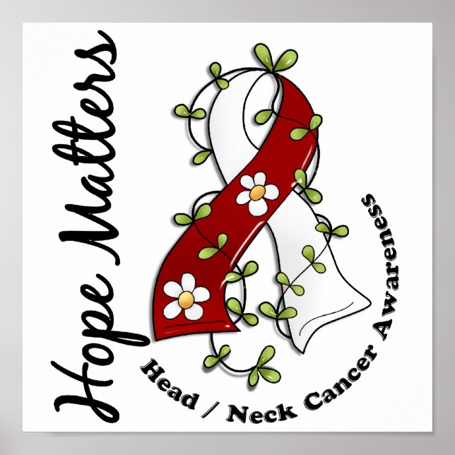 Flower Ribbon 4 Hope Matters Head Neck Cancer Poster (Front)